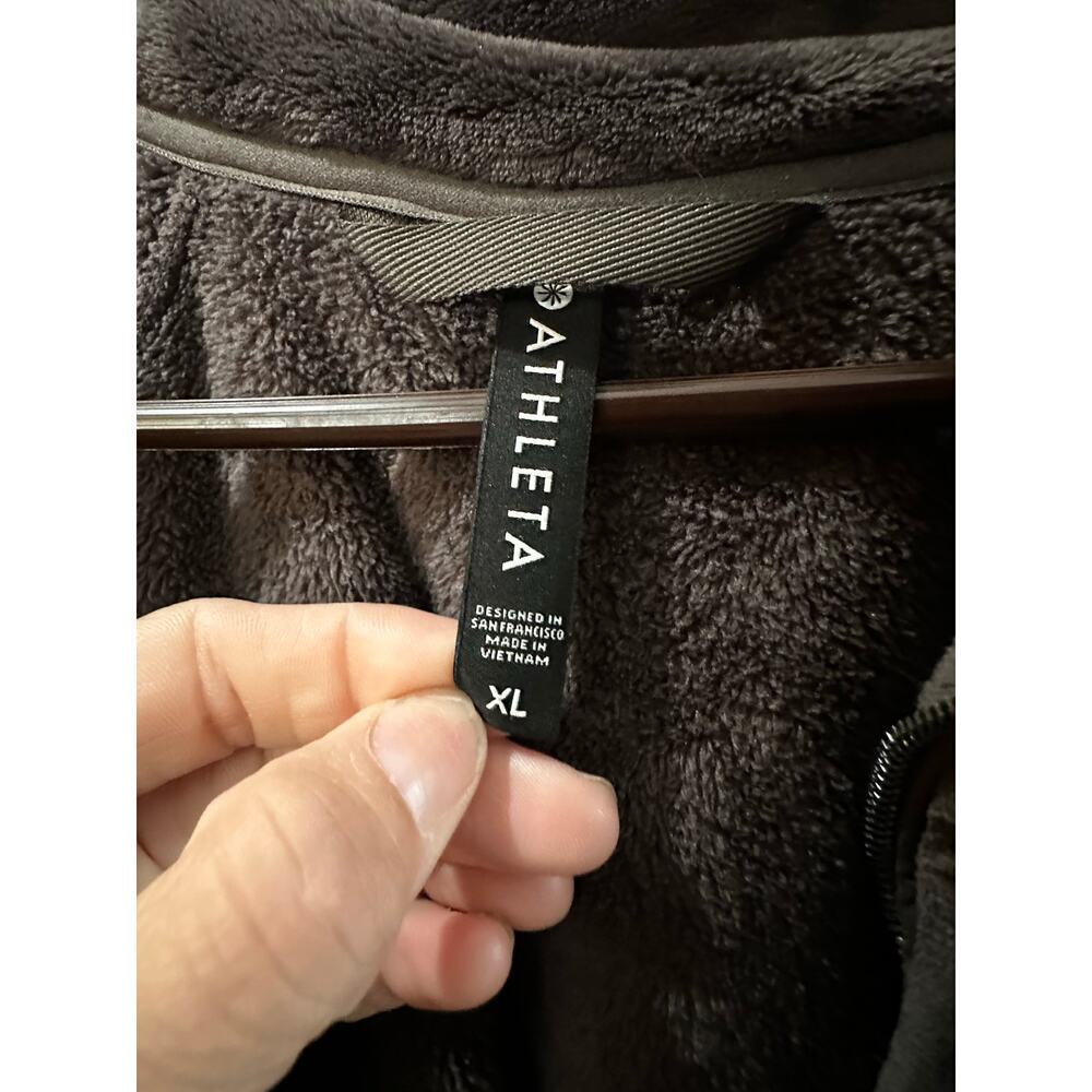 Athleta Women's Brown Cloud Fleece Full Zip Jacket Size XL - Picture 5 of 8